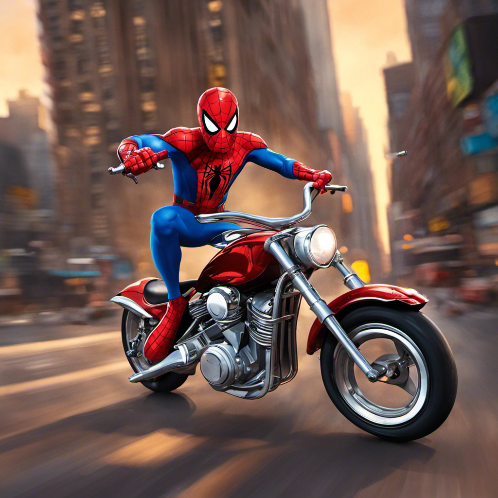 spider man riding a bike